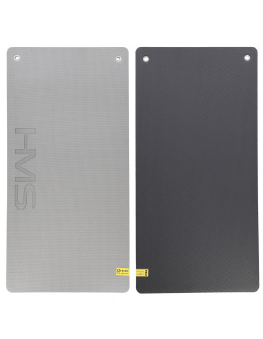 СВЕТЛО СИВО-ЧЕРНА ПОСТИЛКА ЗА ФИТНЕС С ОЧИ 12060 СМ EVA 15 ММ HMS PREMIUM