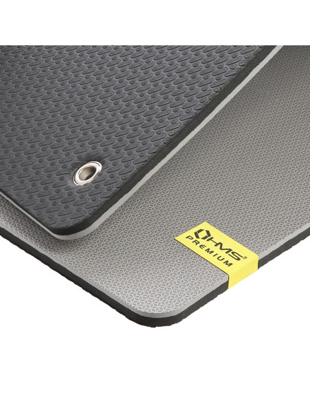 СВЕТЛО СИВО-ЧЕРНА ПОСТИЛКА ЗА ФИТНЕС С ОЧИ 12060 СМ EVA 15 ММ HMS PREMIUM