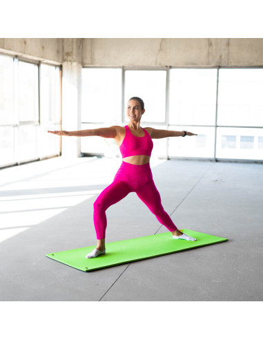 ЗЕЛЕНО-ЧЕРНА ПОСТИЛКА ЗА ФИТНЕС С ОЧИ 14060 СМ EVA 15 ММ HMS PREMIUM