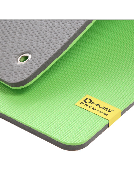 ЗЕЛЕНО-ЧЕРНА ПОСТИЛКА ЗА ФИТНЕС С ОЧИ 14060 СМ EVA 15 ММ HMS PREMIUM