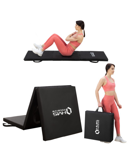 ГИМНАСТИЧЕСКИ МАТРАК СГЪВАЕМ 1800х600ММ ЧЕРЕН HMS PREMIUM