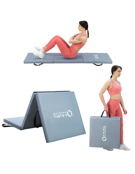 ГИМНАСТИЧЕСКИ МАТРАК СГЪВАЕМ 1800x600MM СИВ HMS PREMIUM