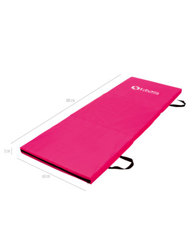 ГИМНАСТИЧЕСКИ МАТРАК СГЪВАЕМ 1800х600ММ РОЗОВ HMS PREMIUM