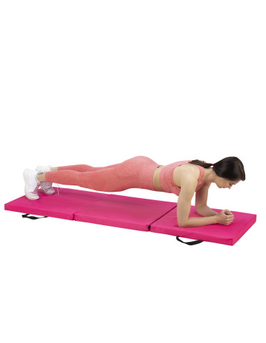 ГИМНАСТИЧЕСКИ МАТРАК СГЪВАЕМ 1800х600ММ РОЗОВ HMS PREMIUM