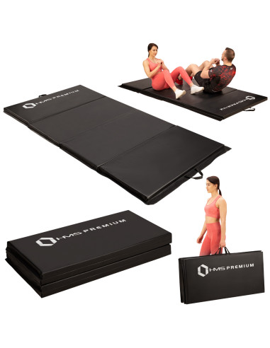 ГИМНАСТИЧЕСКИ МАТРАК СГЪВАЕМ 2400x1200 ММ ЧЕРЕН HMS PREMIUM