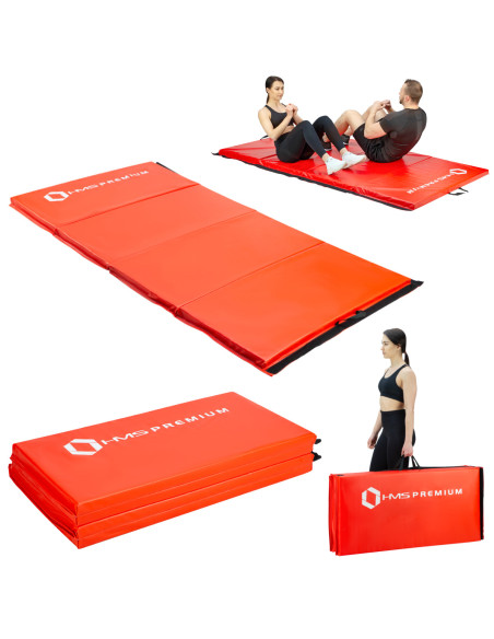 ГИМНАСТИЧЕСКИ МАТРАК СГЪВАЕМ 2400x1200 ММ ЧЕРВЕН HMS PREMIUM