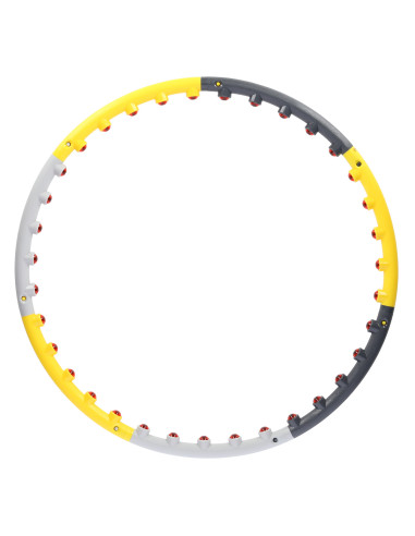СИВО-ЖЪЛТ МАСАЖЕН ОБЧЪЧ HULA HOOP С МАГНИТИ 85 СМ HMS