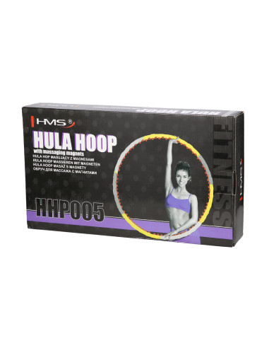 СИВО-ЖЪЛТ МАСАЖЕН ОБЧЪЧ HULA HOOP С МАГНИТИ 85 СМ HMS