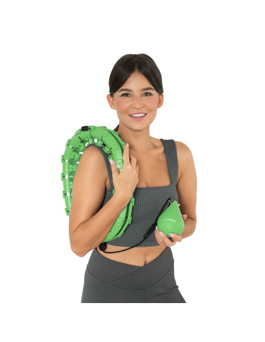 ЗЕЛЕН ХУЛА ХУП С ТОЧКИ ЗА МАСАЖ И ГРАВИТАЦИОННА ТОПКА HMS