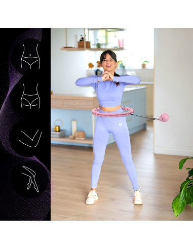 ХУЛА ХУП СВЕТЛО РОЗОВ С МАСАЖНИ ТОЧКИ И ГРАВИТАЦИОННА ТОПКА HMS