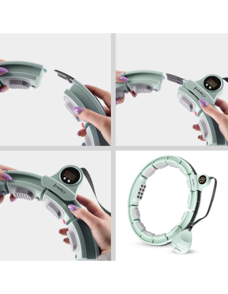 ХУЛА ХОП ЗЕЛЕН С МАСАЖНИ ТОЧКИ И ГРАВИТАЦИОННА ТОПКА + БРОЯЧ HMS