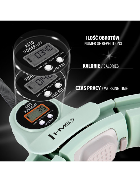 ХУЛА ХОП ЗЕЛЕН С МАСАЖНИ ТОЧКИ И ГРАВИТАЦИОННА ТОПКА + БРОЯЧ HMS