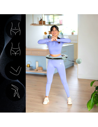 HHM13 HULA HOOP ЗЕЛЕН С МАГНИТИ И БРОЯЧ HMS + КОЛАН ЗА ОТСЛАБВАНЕ BR163 ЧЕРВЕН