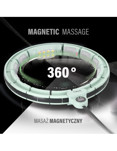 HHM13 HULA HOOP ЗЕЛЕН С МАГНИТИ И БРОЯЧ HMS + КОЛАН ЗА ОТСЛАБВАНЕ BR163 ЧЕРВЕН