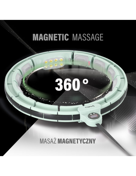 HHM13 HULA HOOP ЗЕЛЕН С МАГНИТИ И БРОЯЧ HMS + КОЛАН ЗА ОТСЛАБВАНЕ BR163 ЧЕРВЕН