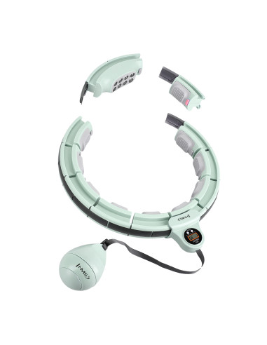 HHM13 HULA HOOP ЗЕЛЕН С МАГНИТИ И БРОЯЧ HMS + КОЛАН ЗА ОТСЛАБВАНЕ BR163 ЧЕРВЕН