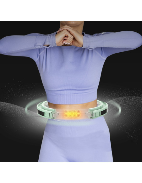 HHM13 HULA HOOP ЗЕЛЕН С МАГНИТИ И БРОЯЧ HMS + КОЛАН ЗА ОТСЛАБВАНЕ BR163 ЧЕРВЕН