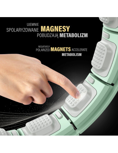 HHM13 HULA HOOP ЗЕЛЕН С МАГНИТИ И БРОЯЧ HMS + КОЛАН ЗА ОТСЛАБВАНЕ BR163 ЧЕРВЕН