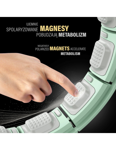 HHM13 HULA HOOP ЗЕЛЕН С МАГНИТИ И БРОЯЧ HMS + КОЛАН ЗА ОТСЛАБВАНЕ BR163 ЧЕРВЕН