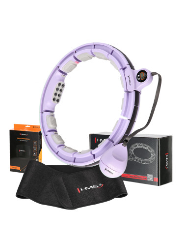 HHM13 HULA HOOP ВИОЛЕТОВ С МАГНИТИ И БРОЯЧ HMS + КОЛАН ЗА ОТСЛАБВАНЕ BR163 ЧЕРЕН