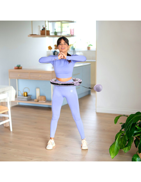 HHM13 HULA HOOP ВИОЛЕТОВ С МАГНИТИ И БРОЯЧ HMS + КОЛАН ЗА ОТСЛАБВАНЕ BR163 ЧЕРЕН