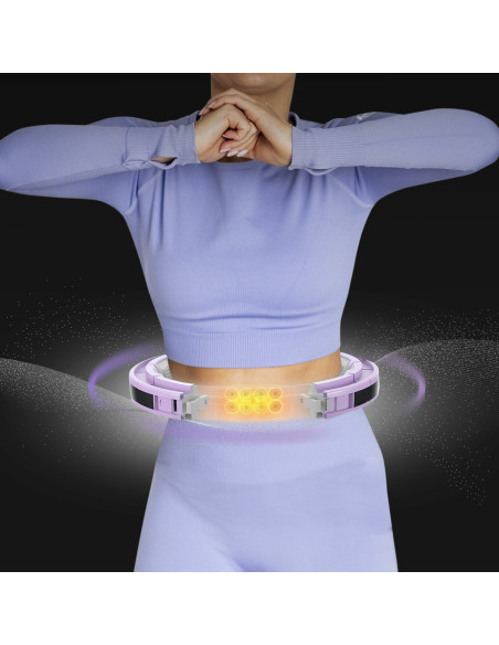 HHM13 HULA HOOP ВИОЛЕТОВ С МАГНИТИ И БРОЯЧ HMS + КОЛАН ЗА ОТСЛАБВАНЕ BR163 ЧЕРЕН