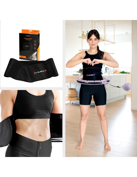 HHM13 HULA HOOP ВИОЛЕТОВ С МАГНИТИ И БРОЯЧ HMS + КОЛАН ЗА ОТСЛАБВАНЕ BR163 ЧЕРЕН