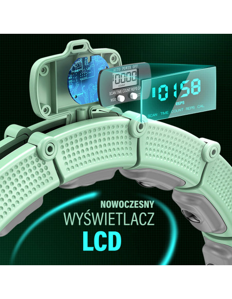 HHM14 ХУЛА ХОП ЗЕЛЕН С МАГНИТИ И БРОЯЧ HMS + КОЛАН ЗА ОТСЛАБВАНЕ BR163 ЧЕРЕН