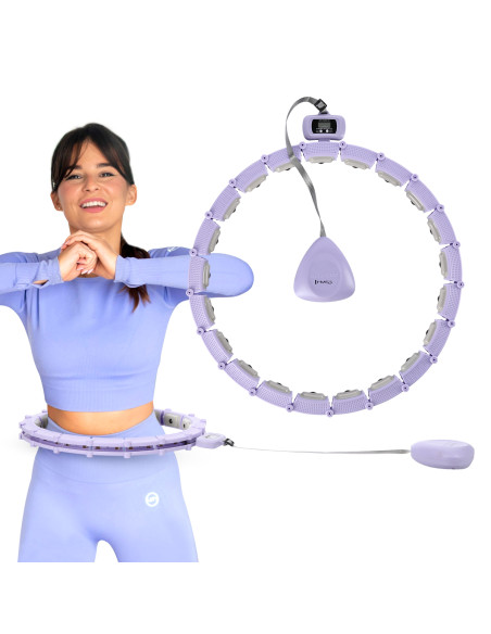 HHM14 HULA HOOP ВИОЛЕТОВ С МАГНИТИ И БРОЯЧ HMS + КОЛАН ЗА ОТСЛАБВАНЕ BR163 ЧЕРЕН