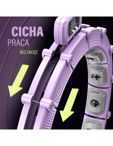 HHM14 HULA HOOP ВИОЛЕТОВ С МАГНИТИ И БРОЯЧ HMS + КОЛАН ЗА ОТСЛАБВАНЕ BR163 ЧЕРЕН