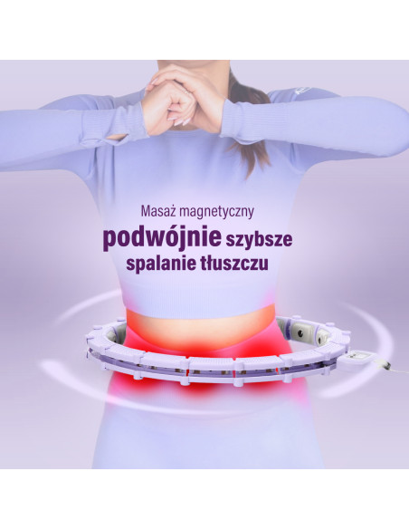 HHM14 HULA HOOP ВИОЛЕТОВ С МАГНИТИ И БРОЯЧ HMS + КОЛАН ЗА ОТСЛАБВАНЕ BR163 ЧЕРЕН