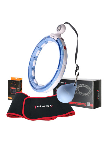 HHM15 HULA HOOP СИН С МАГНИТИ И БРОЯЧ HMS + КОЛАН ЗА ОТСЛАБВАНЕ BR163 ЧЕРВЕН