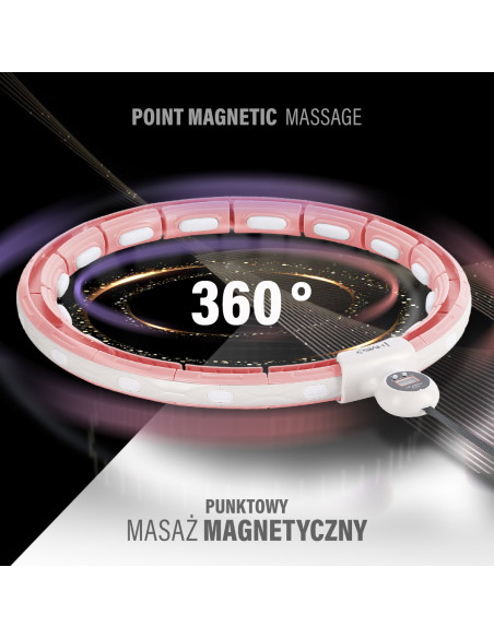 HHM15 HULA HOOP РОЗОВ С МАГНИТИ И БРОЯЧ HMS + КОЛАН ЗА ОТСЛАБВАНЕ BR163 ЧЕРВЕН