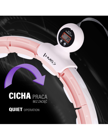 HHM15 HULA HOOP РОЗОВ С МАГНИТИ И БРОЯЧ HMS + КОЛАН ЗА ОТСЛАБВАНЕ BR163 ЧЕРВЕН