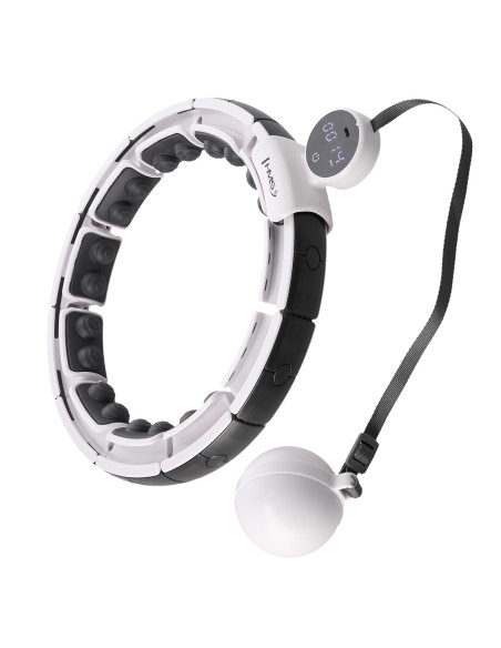 HHM16 HULA HOOP РОЗОВ С МАГНИТИ И БРОЯЧ HMS + КОЛАН ЗА ОТСЛАБВАНЕ BR163 ЧЕРЕН