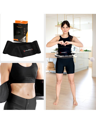 HHM16 HULA HOOP РОЗОВ С МАГНИТИ И БРОЯЧ HMS + КОЛАН ЗА ОТСЛАБВАНЕ BR163 ЧЕРЕН