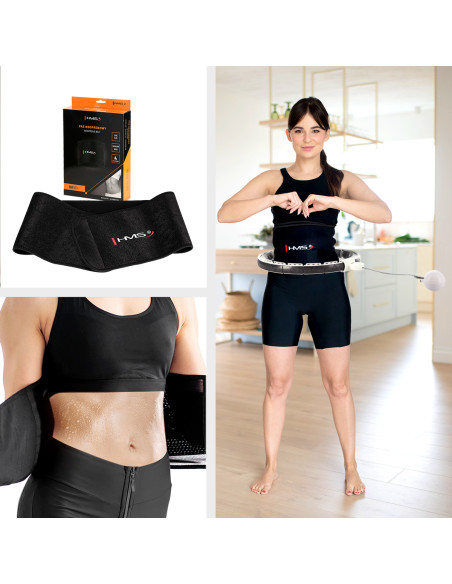 HHM16 HULA HOOP РОЗОВ С МАГНИТИ И БРОЯЧ HMS + КОЛАН ЗА ОТСЛАБВАНЕ BR163 ЧЕРЕН