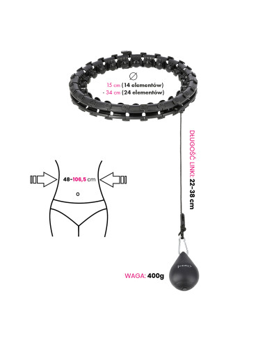 HHW01 HULA ОБЧЪЧ ЧЕРЕН С МАСАЖИРАЩИ НОБИ И КОНТРА HMS + КОЛАН ЗА ОТСЛАБВАНЕ BR163 ЧЕРВЕН