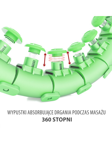 HHW01 HULA ОБЧЪЧ ЗЕЛЕН С МАСАЖИРАЩИ НОБОЧКИ И БРОЯЧ HMS + КОЛАН ЗА ОТСЛАБВАНЕ BR163 ЧЕРВЕН