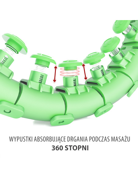 HHW01 HULA ОБЧЪЧ ЗЕЛЕН С МАСАЖИРАЩИ НОБОЧКИ И БРОЯЧ HMS + КОЛАН ЗА ОТСЛАБВАНЕ BR163 ЧЕРВЕН