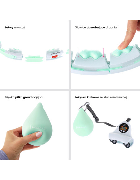 HHW06 HULA ОБЧЪЧ ЗЕЛЕН С МАСАЖИРАЩИ НОБИ И КОНТРА HMS + КОЛАН ЗА ОТСЛАБВАНЕ BR163 ЧЕРЕН