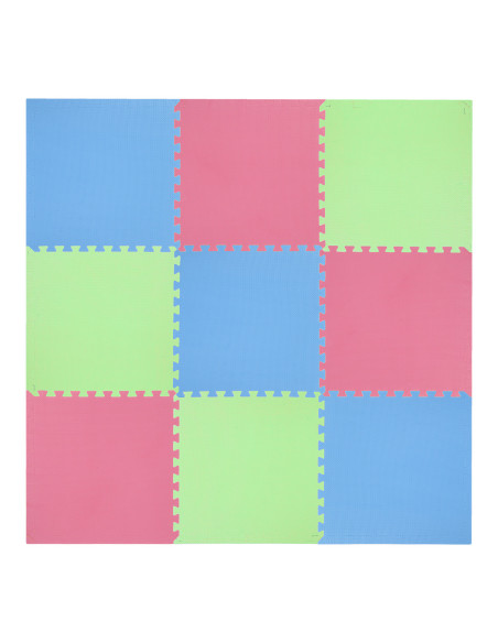 МУЛТИПАКЕТ ЗЕЛЕНО-СИН-ЧЕРВЕН ПЪЗЕЛ ПОДЛОЖКА ПОДЛОЖКА 60x60x1.0 9 бр. ЕДИН ФИТНЕС