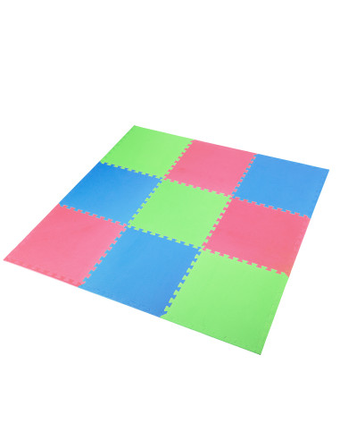 МУЛТИПАКЕТ ЗЕЛЕНО-СИН-ЧЕРВЕН ПЪЗЕЛ ПОДЛОЖКА ПОДЛОЖКА 60x60x1.0 9 бр. ЕДИН ФИТНЕС