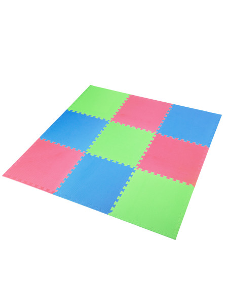 МУЛТИПАКЕТ ЗЕЛЕНО-СИН-ЧЕРВЕН ПЪЗЕЛ ПОДЛОЖКА ПОДЛОЖКА 60x60x1.0 9 бр. ЕДИН ФИТНЕС