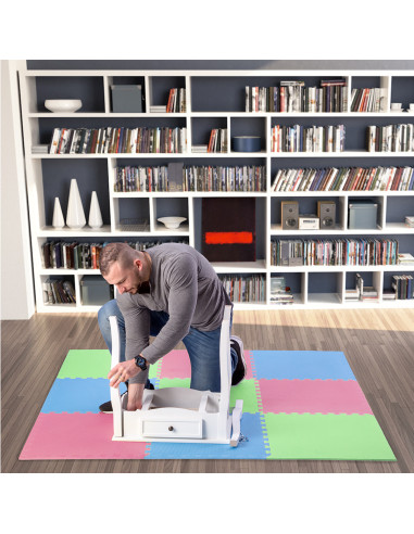 МУЛТИПАКЕТ ЗЕЛЕНО-СИН-ЧЕРВЕН ПЪЗЕЛ ПОДЛОЖКА ПОДЛОЖКА 60x60x1.0 9 бр. ЕДИН ФИТНЕС