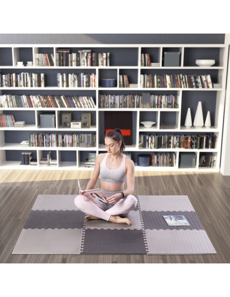 ПЪЗЕЛ ПОДЛОЖКА ЗА ФИТНЕС УРЕДИ СВЕТЛО СИВА 9 ЕЛЕМЕНТА 12 ММ HMS PREMIUM