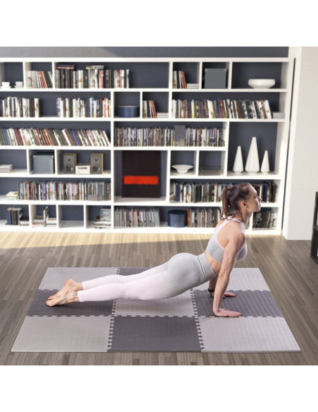 ПЪЗЕЛ ПОДЛОЖКА ЗА ФИТНЕС УРЕДИ СВЕТЛО СИВА 9 ЕЛЕМЕНТА 12 ММ HMS PREMIUM