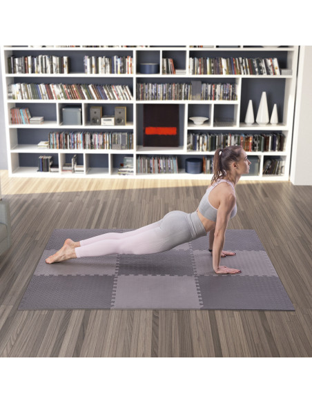 ПЪЗЕЛ ПОДЛОЖКА ЗА ФИТНЕС УРЕДИ ТЪМНО СИВО 9 ЕЛЕМЕНТА 12 ММ HMS PREMIUM