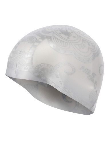 ДАМСКА БАНСКА ШАПКА F221 СРЕБРИСТ СИЛИКОНОВ NILS AQUA