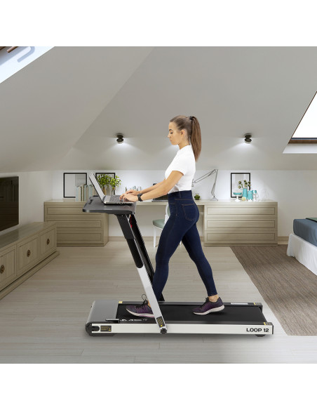 (2 части) МНОГО СИВА ЕЛЕКТРИЧЕСКА БЯГАЩА ПЪТЕКА С БЮРО HMS